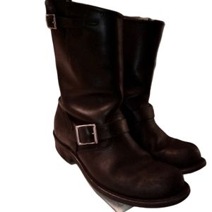 Frye Veronica Moto Boot Ankle Buckle 8.5 black